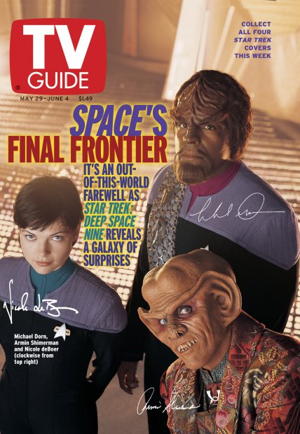 TV Guide cover - Nicole deBoer, Michael Dorn, Armin Shimerman - May 29, 1999
