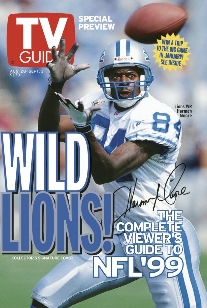 TV Guide cover - Herman Moore - August 28, 1999
