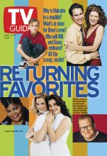 TV Guide cover - Leslie Bibb, Drew Carey, Eric McCormack, Debra Messing, Mo'Nique, Frankie Muniz, Carly Pope - September 9, 2000