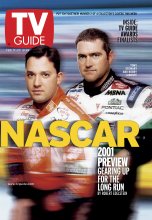 TV Guide cover - Bobby Labonte, Tony Stewart - February 17, 2001