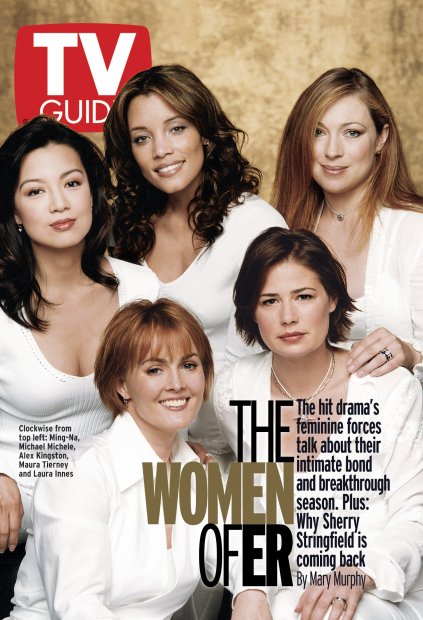TV Guide cover - Laura Innes, Alex Kingston, Michael Michele, Ming-Na, Maura Tierney - June 23, 2001
