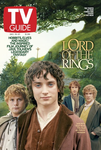 TV Guide cover - Sean Astin, Billy Boyd, Dominic Monaghan, Elijah Wood - December 15, 2001