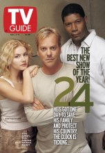 TV Guide cover - Elisha Cuthbert, Dennis Haysbert, Kiefer Sutherland - November 3, 2001