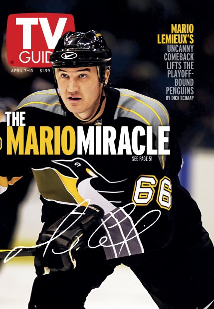 TV Guide cover - Mario Lemieux - April 7, 2001