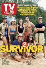 TV Guide cover - Rodger Bingham, Amber Brkich, Nick Brown, Alicia Calaway, Colby Donaldson, Debb Eaton, Keith Famie, Elisabeth Filarski, Kel Gleason, Maralyn Hershey, Kimmi Kappenberg, Jerri Manthey, Mitchell Olson, Michael Skupin, Jeff Varner, Tina Wesson - January 20, 2001