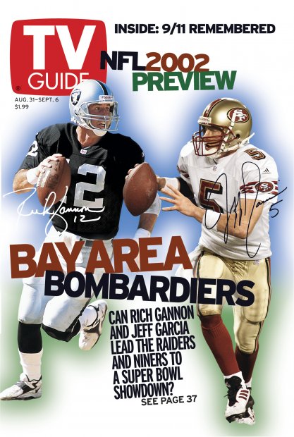TV Guide cover - Rich Gannon, Jeff Garcia - August 31, 2002