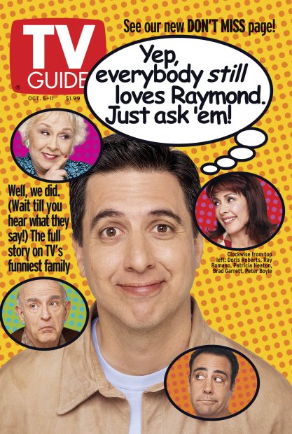 TV Guide cover - Peter Boyle, Brad Garrett, Patricia Heaton, Doris Roberts, Ray Romano - October 5, 2002