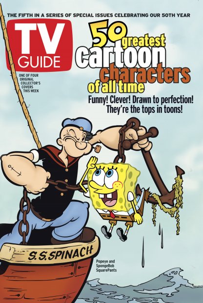 TV Guide cover - Popeye, SpongeBob SquarePants - August 3, 2002