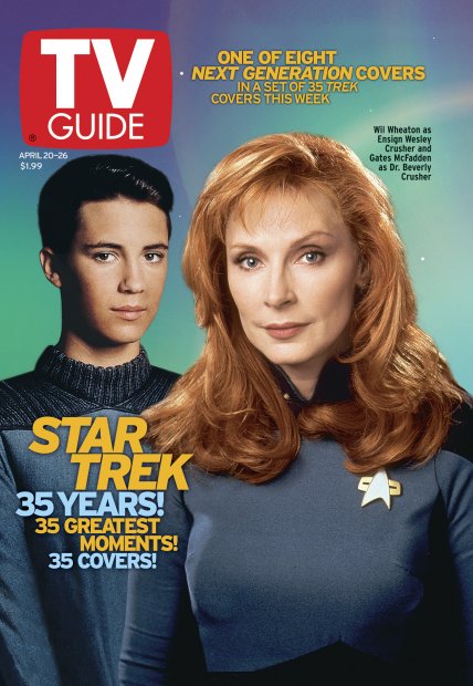 TV Guide cover - Gates McFadden, Wil Wheaton - April 20, 2002