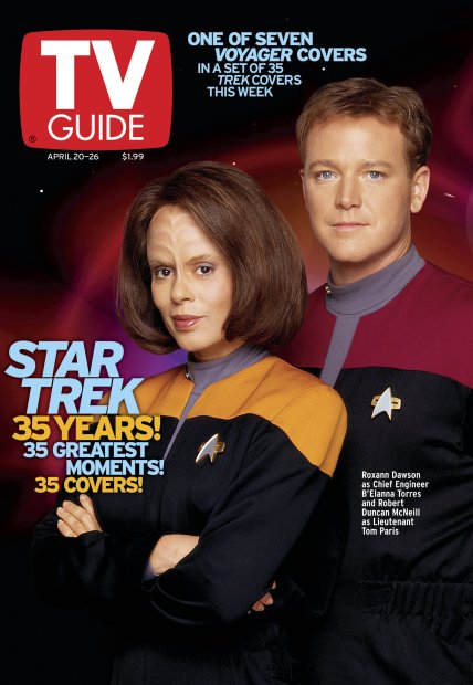 TV Guide cover - Roxann Dawson, Robert Duncan McNeill - April 20, 2002