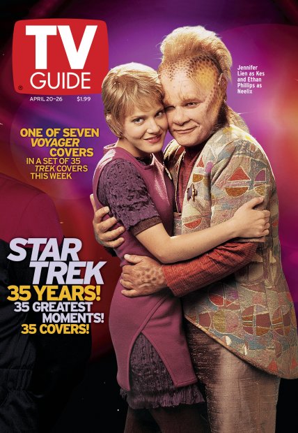 TV Guide cover - Jennifer Lien, Ethan Phillips - April 20, 2002