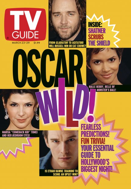 TV Guide cover - Halle Berry, Russell Crowe, Ethan Hawke, Marisa Tomei - March 23, 2002
