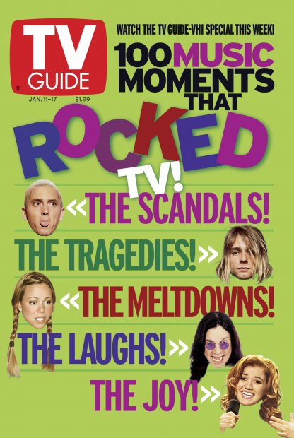 TV Guide cover - Mariah Carey, Kelly Clarkson, Kurt Cobain, Ozzy Osbourne, Eminem - January 11, 2003