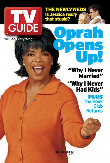 TV Guide cover - Nick Lachey, Jessica Simpson, Oprah Winfrey - October 4, 2003