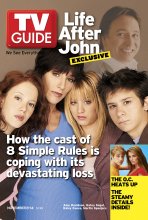 TV Guide cover - Mischa Barton, Kaley Cuoco, Amy Davidson, Benjamin McKenzie, John Ritter, Katey Sagal, Martin Spanjers - November 8, 2003
