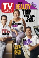 TV Guide cover - Simon Cowell, Jeff Probst, Trista Rehn - January 18, 2003