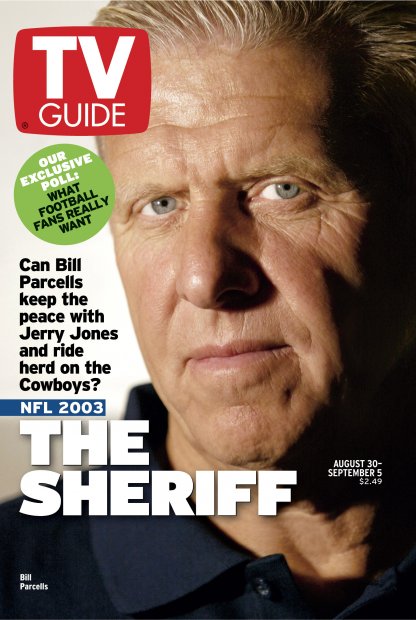 TV Guide cover - Bill Parcells - August 30, 2003