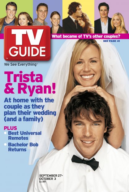 TV Guide cover - Zora Andrich, Hayley Arp, Aaron Buerge, Will Dyck, Helene Eksterowicz, Andrew Firestone, Evan Marriott, Trista Rehn, Jennifer Schefft, Ryan Sutter - September 27, 2003