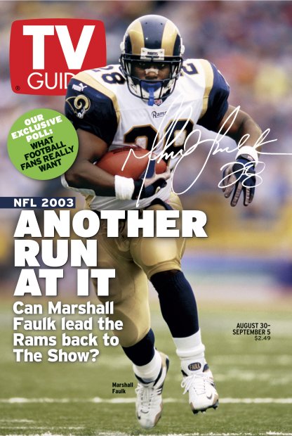 TV Guide cover - Marshall Faulk - August 30, 2003