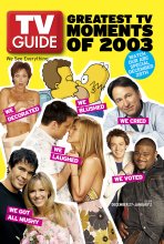 TV Guide cover - Clay Aiken, Jennifer Aniston, Paige Davis, Grady, Matt LeBlanc, Trista Rehn, John Ritter, Homer Simpson, Ruben Studdard, Ryan Sutter - December 27, 2003