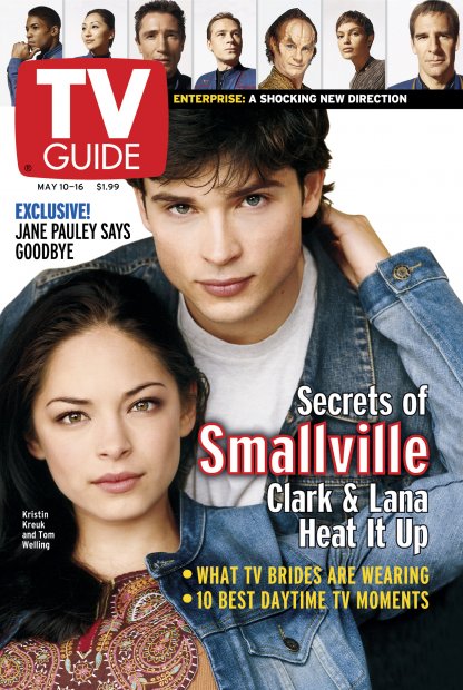 TV Guide cover - Scott Bakula, John Billingsley, Jolene Blalock, Dominic Keating, Kristin Kreuk, Anthony Montgomery, Linda Park, Connor Trinneer, Tom Welling - May 10, 2003