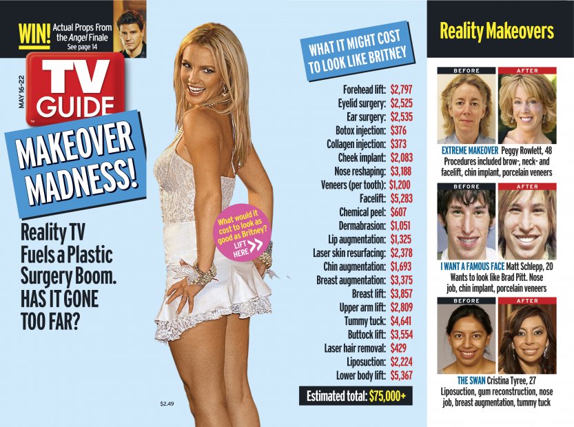 TV Guide cover - David Boreanaz, Peggy Rowlett, Matt Schlepp, Britney Spears, Cristina Tyree - May 16, 2004