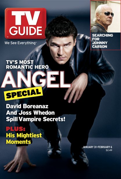 TV Guide cover - David Boreanaz, Johnny Carson - January 31, 2004
