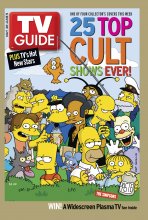 TV Guide cover - Crazy Cat Lady (Dr. Eleanor Abernathy MD JD), Moe Szyslak, Chief Clancy Wiggum, Blinky (above Chief Wiggum), Apu Nahasapeemapetilon, Bumblebee Man, C. Montgomery Burns, Sea Captain McCallister, Krusty the Clown, Ralph Wiggum, Homer Simpson, Itchy, Bart Simpson, Scratchy, Nelson Muntz - May 30, 2004