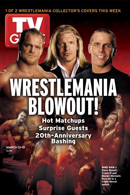 TV Guide cover - Chris Benoit, Shawn Michaels, Triple H - March 13, 2004