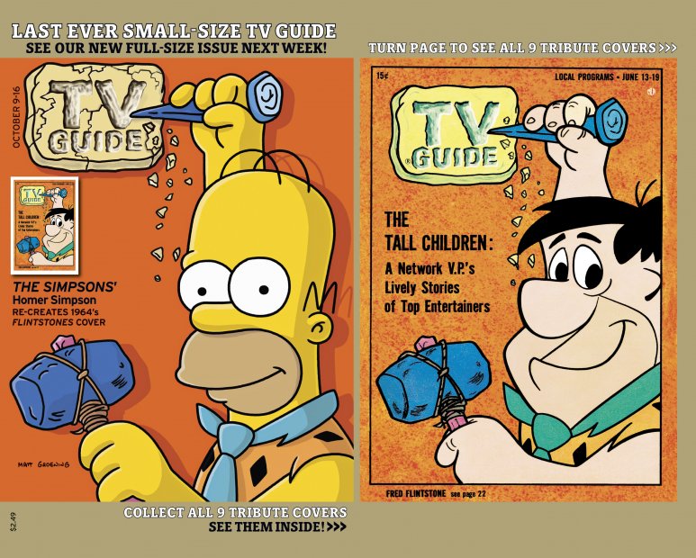 TV Guide cover - Fred Flintstone, Homer Simpson - October 9, 2005