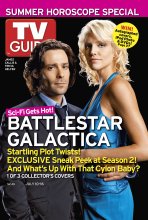 TV Guide cover - James Callis, Tricia Helfer - July 10, 2005