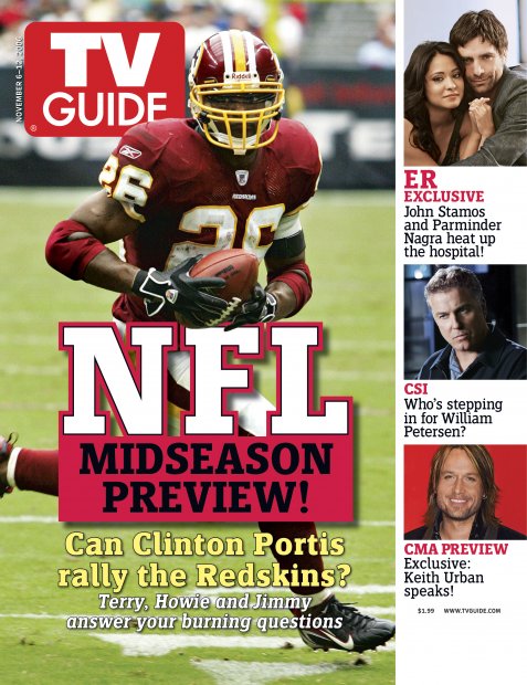 TV Guide cover - Clinton Portis, Parminder Nagra, William Petersen, Troy Polamalu, Clinton Portis, John Stamos, Keith Urban - November 6, 2006