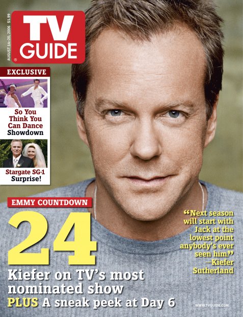 TV Guide cover - Richard Dean Anderson, Kiefer Sutherland - August 14, 2006