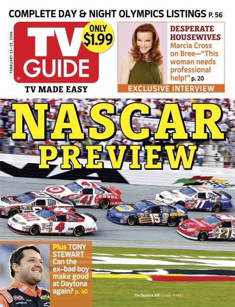 TV Guide cover - Marcia Cross, Tony Stewart - February 13, 2006