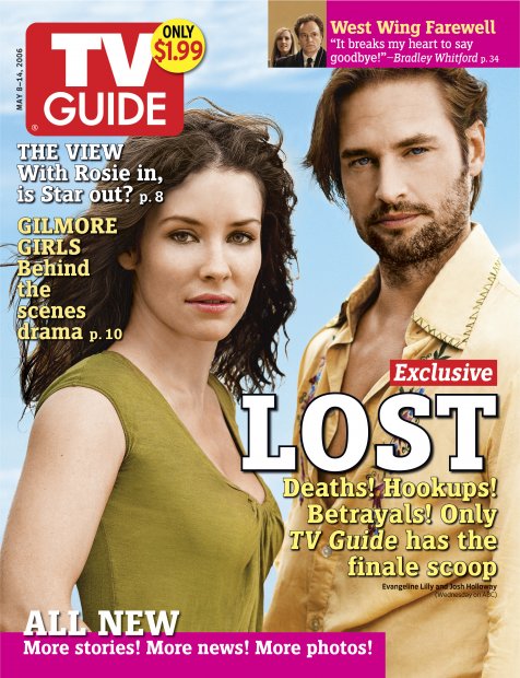 TV Guide cover - Josh Holloway, Evangeline Lilly, Janel Moloney, Bradley Whitford - May 8, 2006