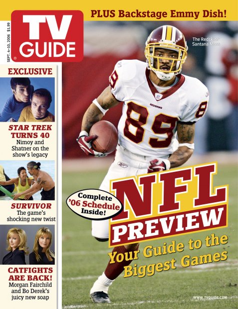 TV Guide cover - Santana Moss, Bo Derek, Morgan Fairchild, Leonard Nimoy, William Shatner - September 4, 2006