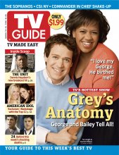TV Guide cover - Sean Astin, Dennis Haysbert, T.R. Knight, Louis Lombardi, Katharine McPhee, Kellie Pickler, Chandra Wilson - March 20, 2006