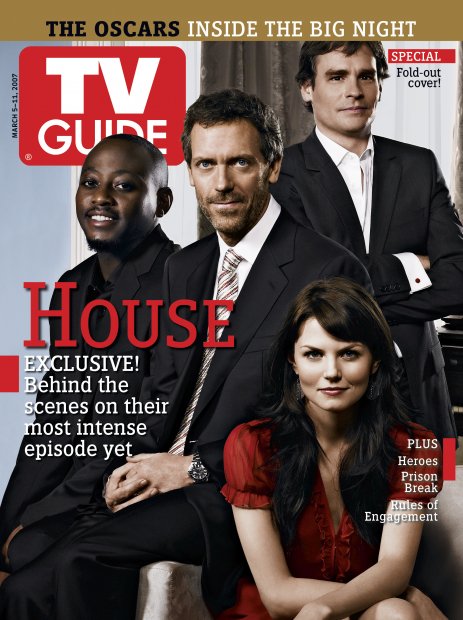 TV Guide cover - Lisa Edelstein, Omar Epps, Hugh Laurie, Robert Sean Leonard, Jennifer Morrison, Jesse Spencer - March 5, 2007