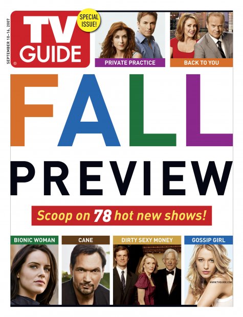 TV Guide cover - Jill Clayburgh, Tim Daly, Kelsey Grammer, Patricia Heaton, Peter Krause, Blake Lively, Michelle Ryan, Jimmy Smits, Donald Sutherland, Kate Walsh - September 10, 2007