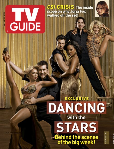 TV Guide cover - Laila Ali, Cheryl Burke, Maksim Chmerkovskiy, Billy Ray Cyrus, Joey Fatone, Jorja Fox, Julianne Hough, Kym Johnson, Apolo Anton Ohno, Karina Smirnoff, Ian Ziering - May 14, 2007