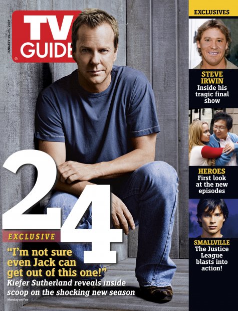 TV Guide cover - Steve Irwin, Ali Larter, Masi Oka, Kiefer Sutherland, Tom Welling - January 15, 2007