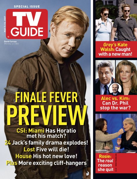 TV Guide cover - Alec Baldwin, Kim Bassinger, David Caruso, Phil McGraw, Rosie O'Donnell, Kate Walsh, Barbara Walters - May 7, 2007