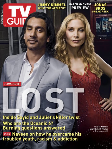TV Guide cover - Naveen Andrews, Elizabeth Mitchell - March 10, 2008
