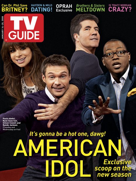 TV Guide cover - Paula Abdul, Simon Cowell, Randy Jackson, Ryan Seacrest - January 14, 2008