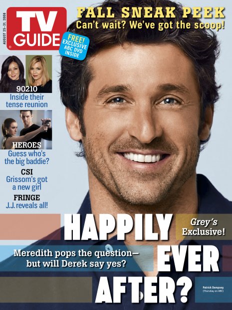 TV Guide cover - Patrick Dempsey - August 25, 2008