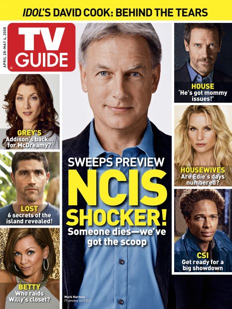 TV Guide cover - Gary Dourdan, Matthew Fox, Mark Harmon, Hugh Laurie, Nicollette Sheridan, Kate Walsh, Vanessa Williams - April 28, 2008