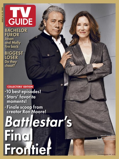 TV Guide cover - Mary McDonnell, Edward James Olmos - March 16, 2009