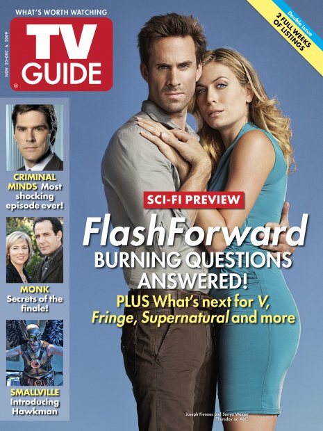 TV Guide cover - Joseph Fiennes, Thomas Gibson, Traylor Howard, Tony Shalhoub, Michael Shanks, Sonya Walger - November 23, 2009