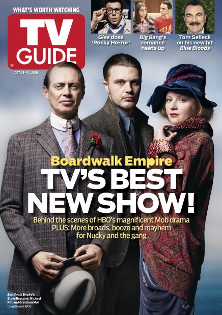 TV Guide cover - Steve Buscemi, Michael Pitt, Gretchen Mol, Cory Monteith, Jim Parsons, Mayim Bialik, Tom Selleck - October 18, 2010