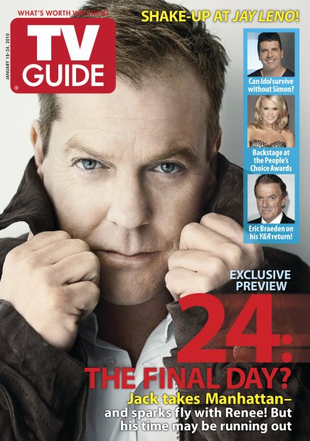 TV Guide cover - Eric Braeden, Simon Cowell, Kiefer Sutherland, Carrie Underwood - January 18, 2010